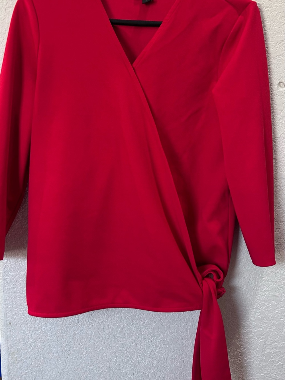 Ann Taylor Red Wrap Tie Blouse